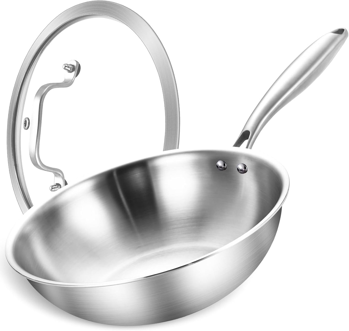 Tri-Ply Stainless Steel Wok Pan for Induction Cooking Needs