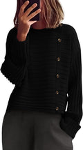 PRETTYGARDEN Womens Crewneck Button Knit Pullover Sweater - Cozy Fall