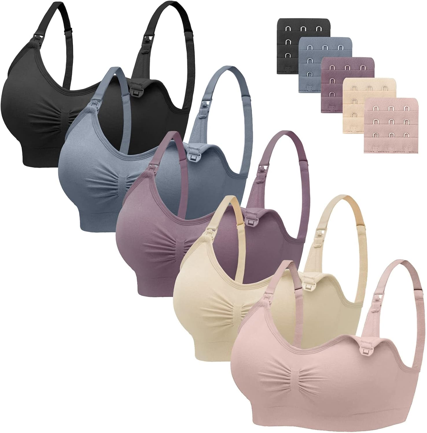 Angelhood Nursing Bra 5 Pack for Comfortable Maternity Wear