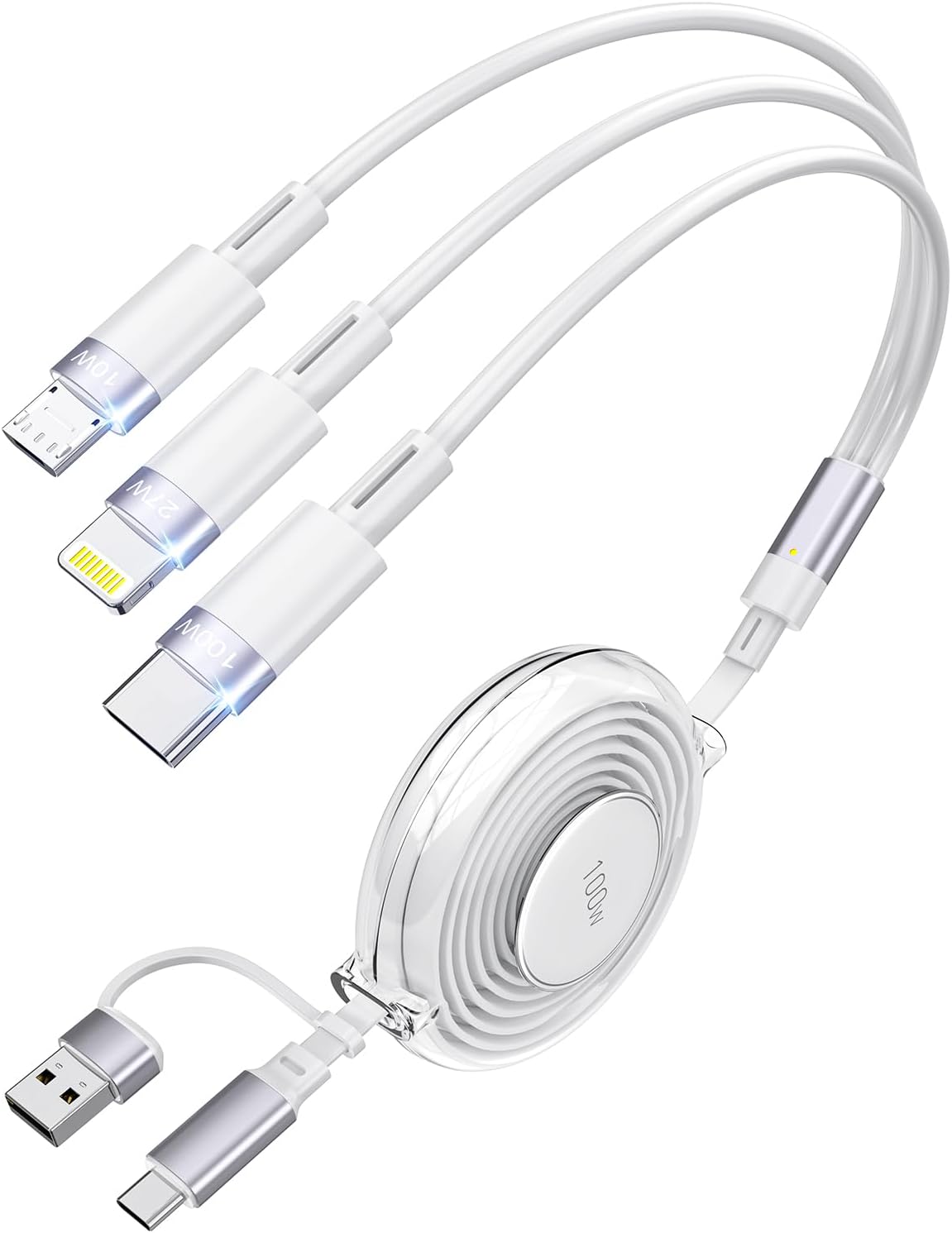 5-in-1 Fast Charge Cable - Lightning/Micro USB/Type C - Durable & Portable
