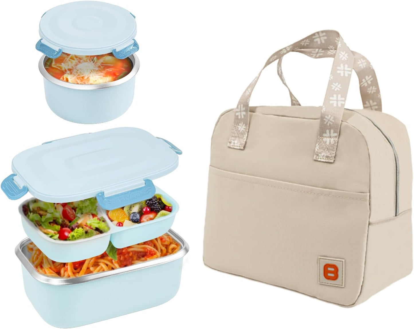 Insulated Bento Box with Thermo, 18/8 Stainless Steel Lunch Box
