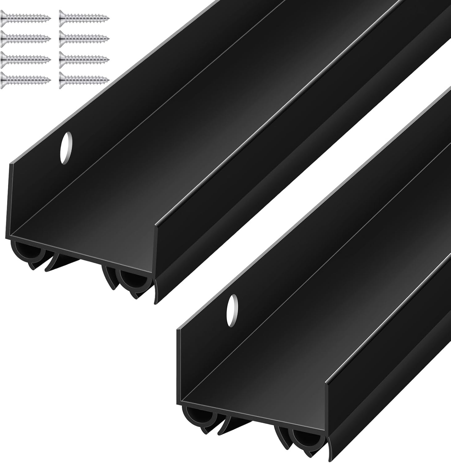 2 Sets Door Sweep Plastic PVC for Weather Stripping Draft Stopper