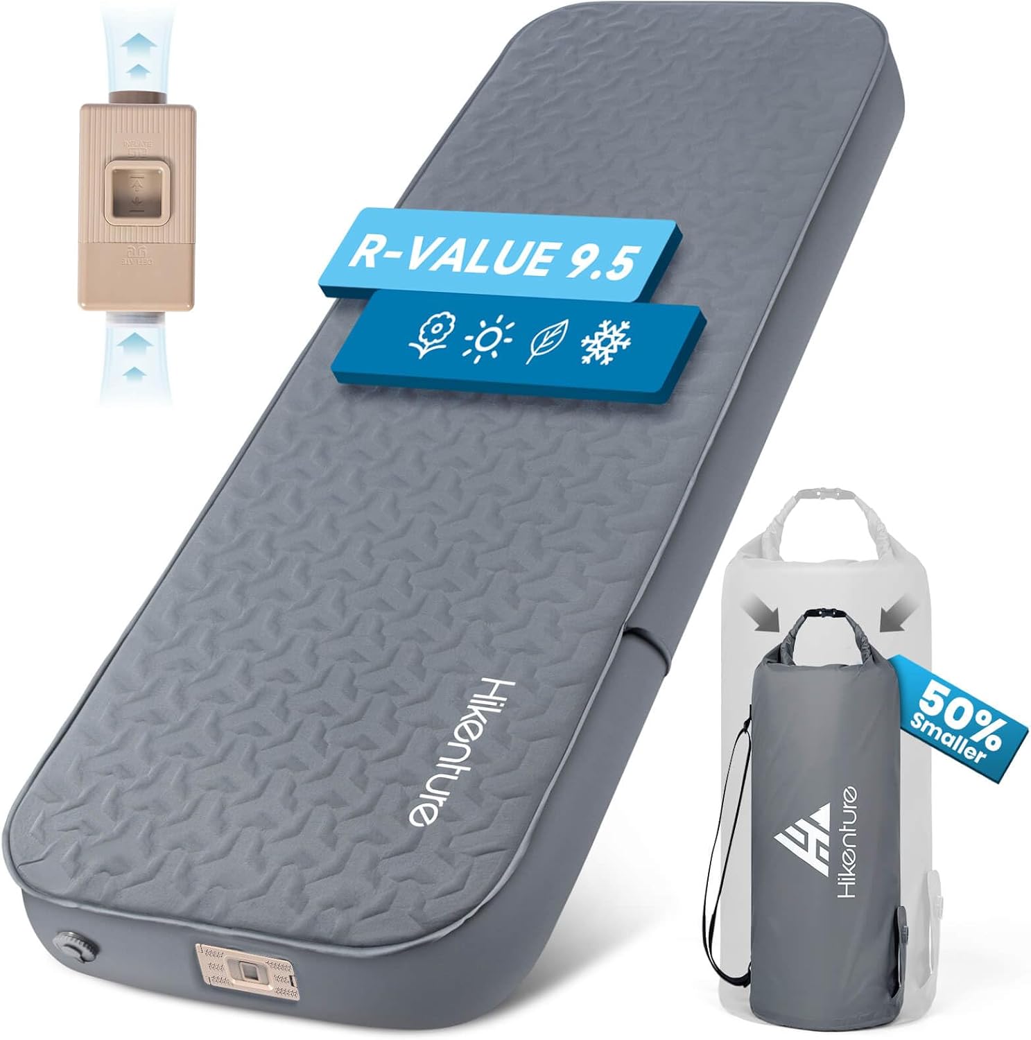 Hikenture 4 Inch Thick Self Inflating Sleeping Pad for Camping