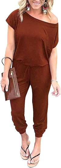 PRETTYGARDEN Women's Loose Solid Off Shoulder Jumpsuit Review