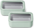 Caraway 2pc 6.6 Cup Glass Food Storage Set - Ceramic Coated Mist