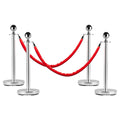 EcoExplorer Velvet Rope Stanchion Set 4 PCS 5 ft Queue Posts