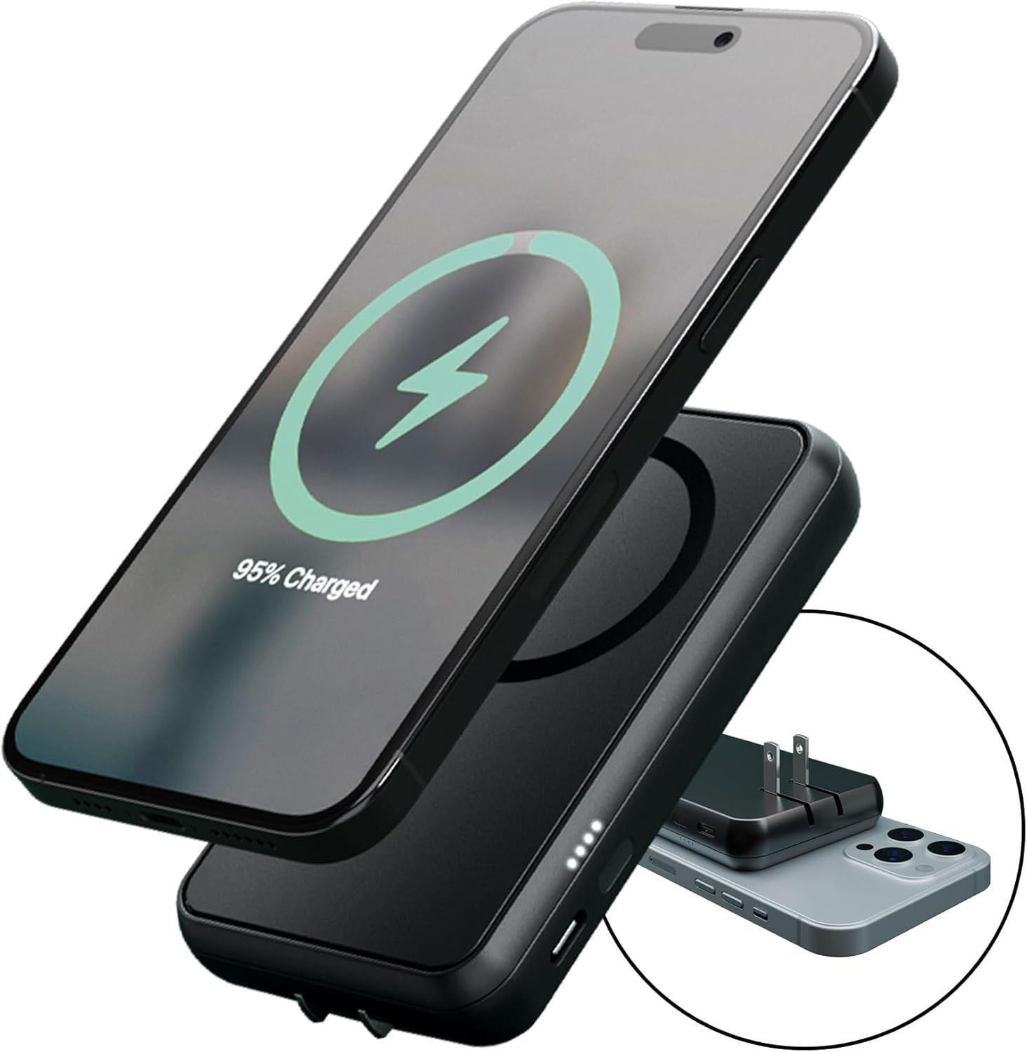 CHARGEWORX Portable Power Bank, Fast Charge 15W, Magsafe-Compatible