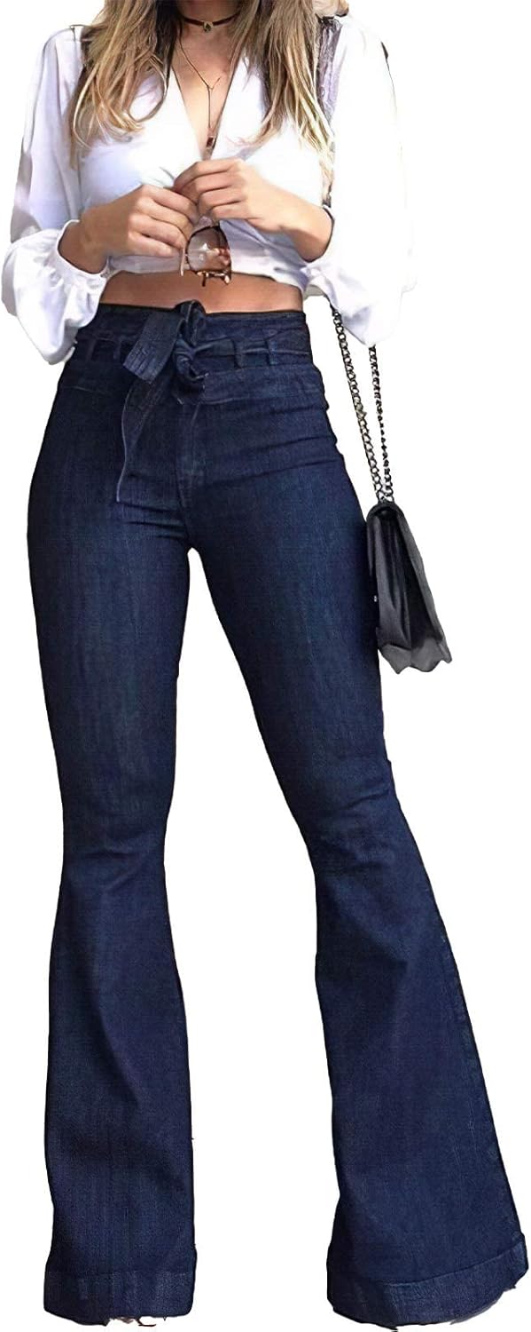 Womens High Waisted Bell Bottom Jeans for Trendy Style