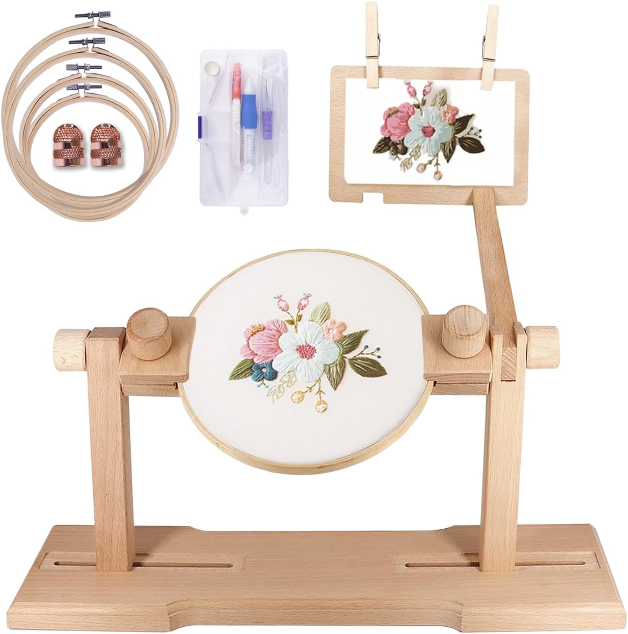 Adjustable Embroidery Hoop Stand Kit for Beginners and Enthusiasts