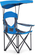 LET'S CAMP Folding Camping Chair with Shade Canopy for Outdoors