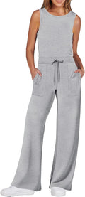ANRABESS Womens Jumpsuits Thick Wide Leg Romper - Casual Comfort