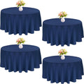 120 in Navy Blue Round Polyester Tablecloth 4 Pack - Elegant Table
