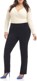 Curvy Woman Ease into Comfort Plus Size Straight Pant - Tummy Control