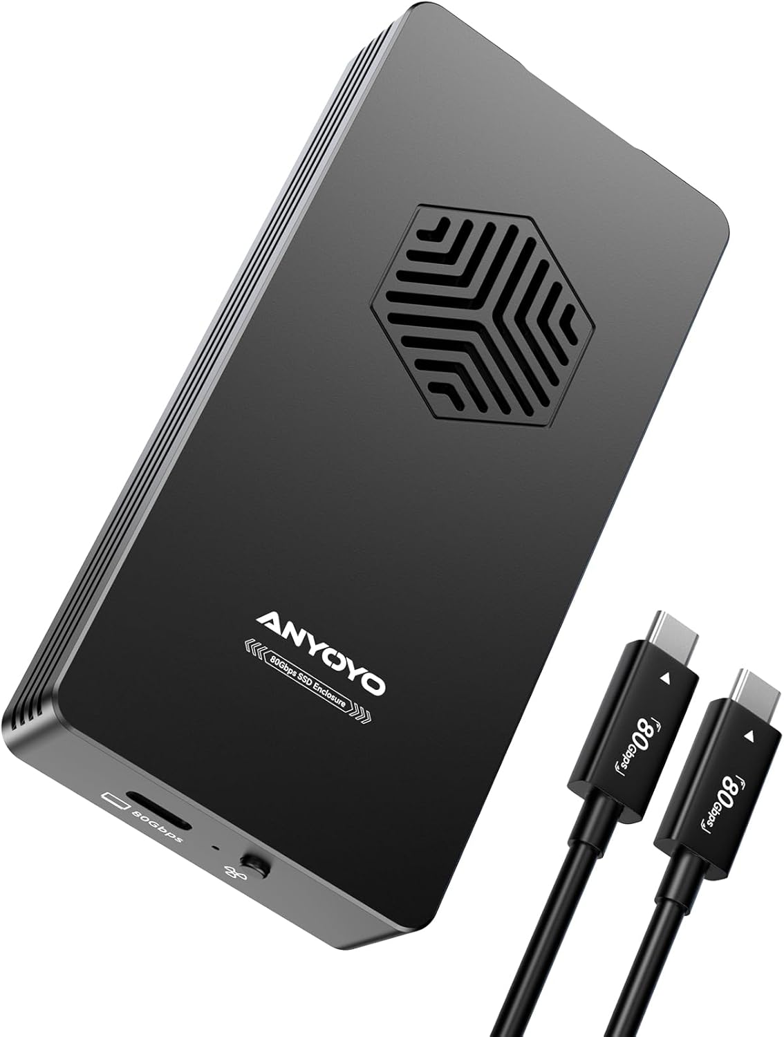 80Gbps M.2 NVMe SSD Enclosure with Cooling Fan for Fast Transfers