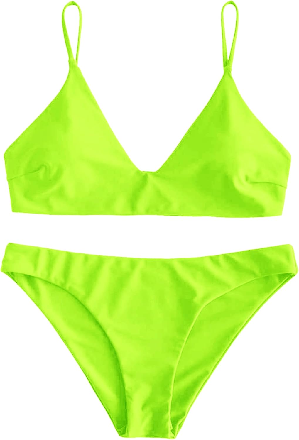 ZAFUL Women's Solid Spaghetti Strap Bralette Bikini Set Review