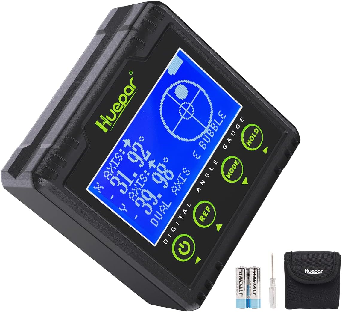 Huepar Digital Angle Gauge Protractor with Magnetic Base & LCD