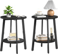 Side Table Set of 2 Small Round End Tables for Small Space - Compact