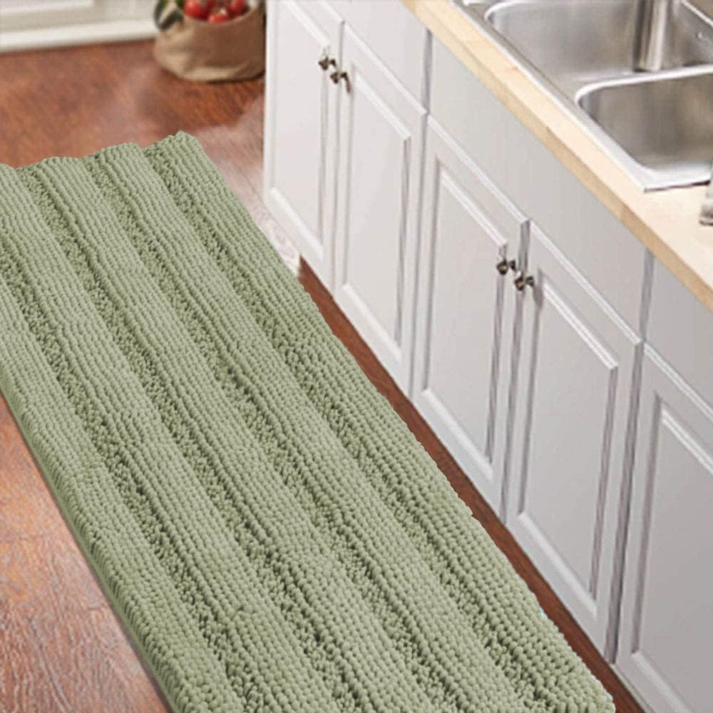 Turquoize Bathroom Runner Area Chenille Rug for Comfort and Style