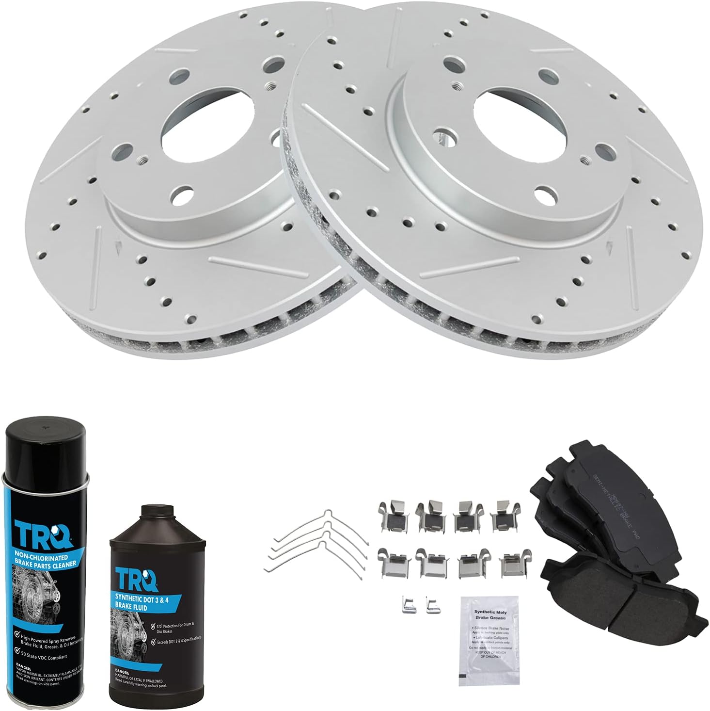 TRQ Front Performance Brake Pad & Rotor Kit for Toyota Vehicles