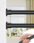 ALLZONE Tension Curtain Rods for Windows, Heavy Duty 83-123 in