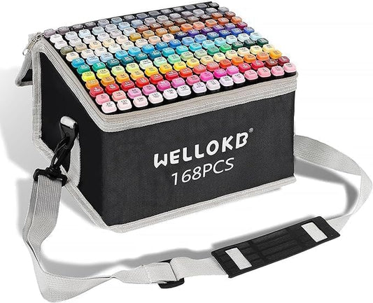 Alcohol Markers Set with 168 Colors for Artists and Hobbyists
