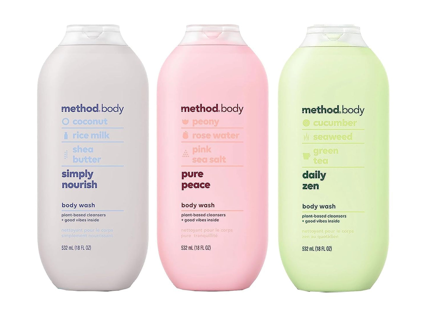 Method Body Wash Variety Pack - Nourish, Peace, and Zen Scents