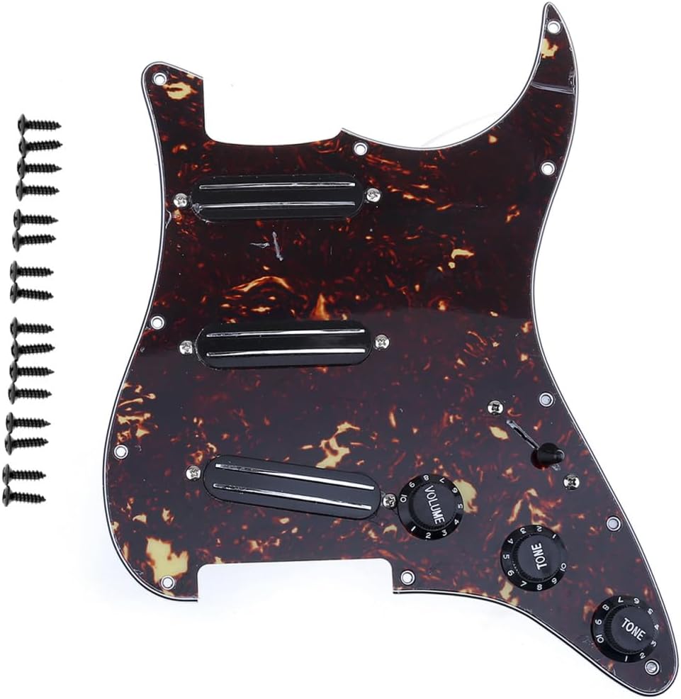 Musiclily 11-Hole SSS Prewired Loaded Pickguard for Strat