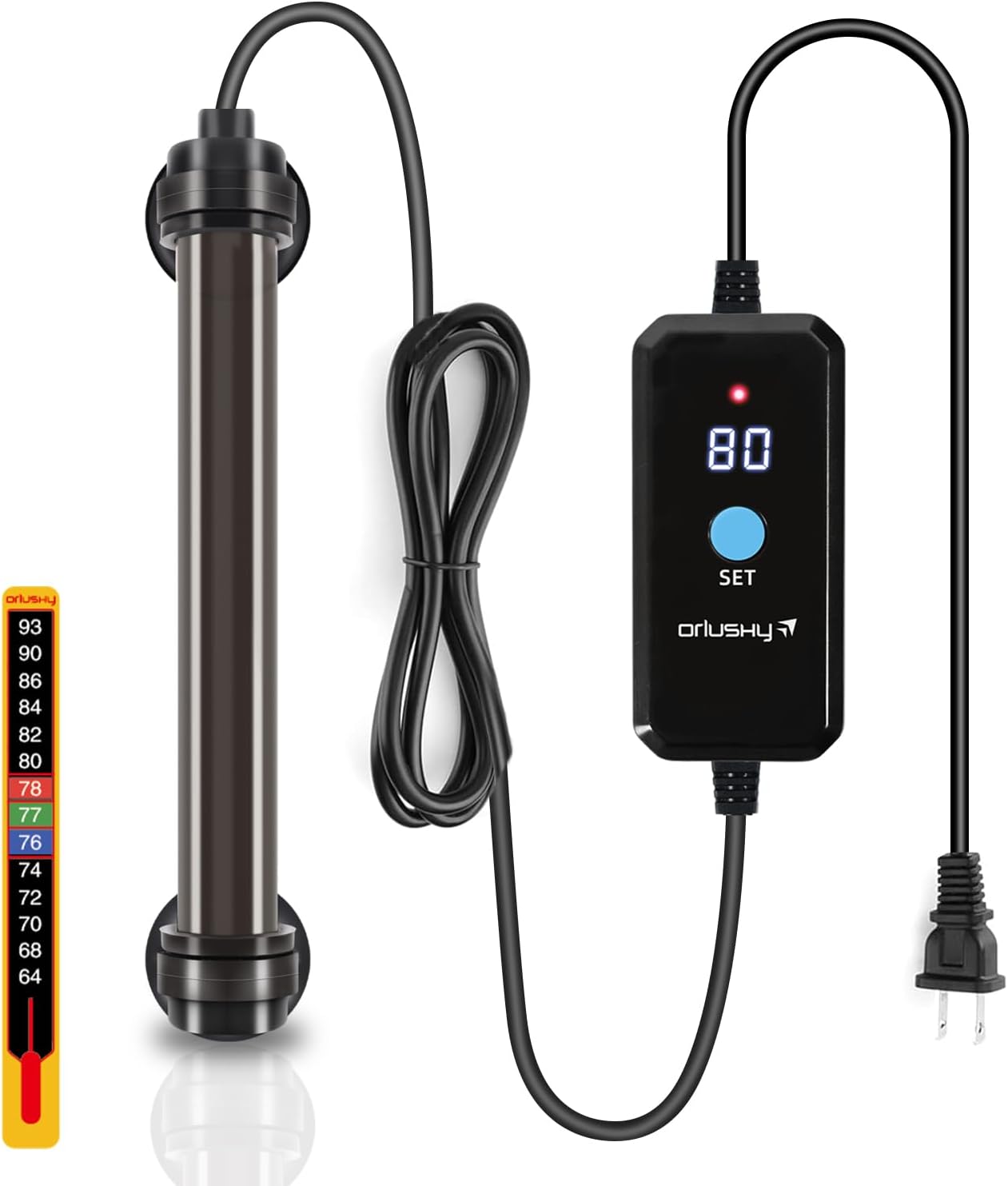 Orlushy 50W Mini Heater: Precise Control for 5-10 Gal Tanks