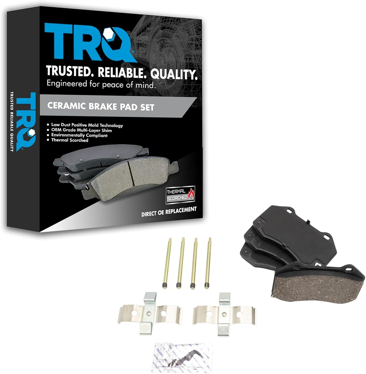 TRQ Front Brake Pads Ceramic for 2016-2019 Mazda MX-5 Miata