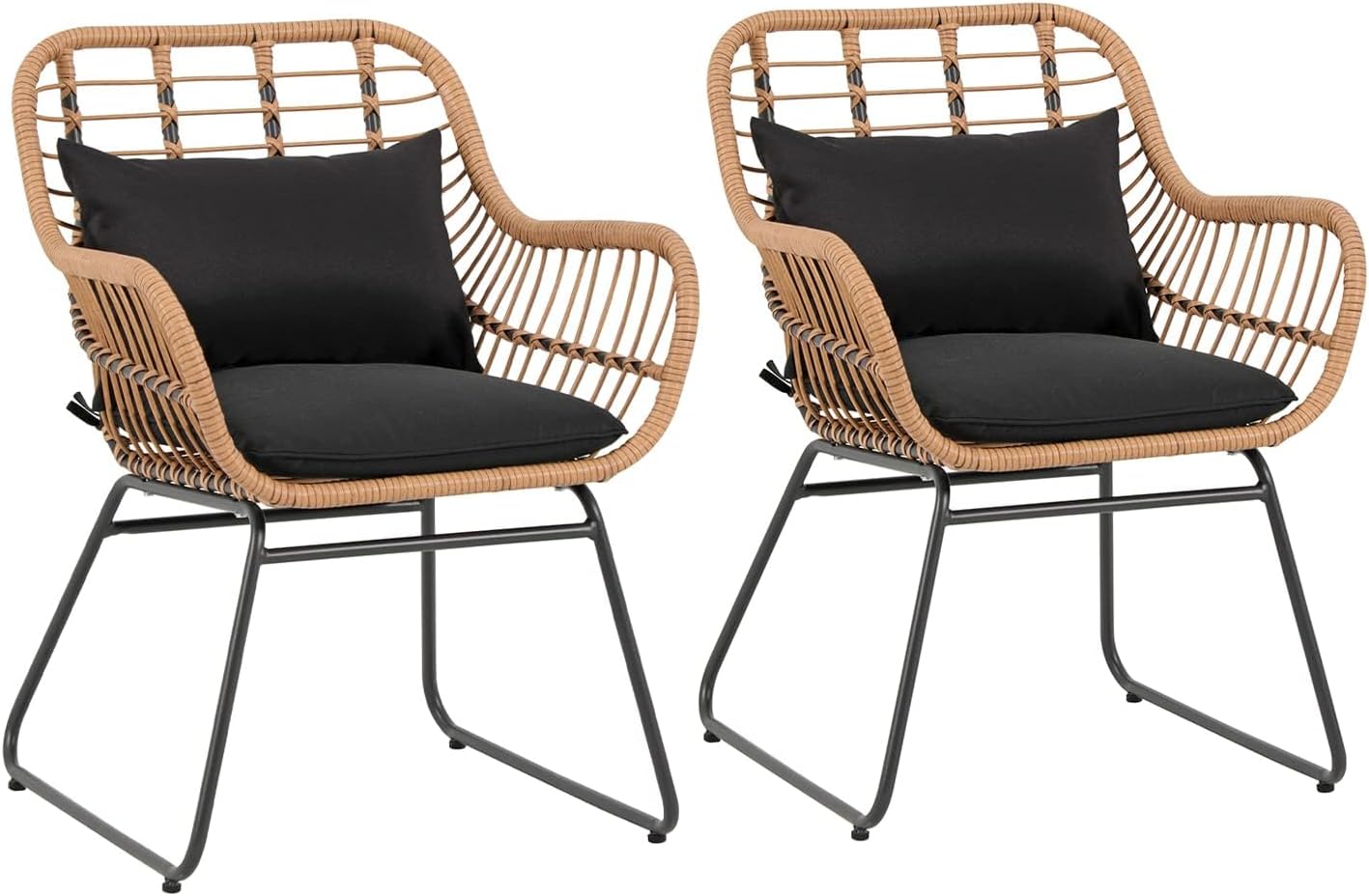 Outdoor Wicker Chairs Set of 2 for Patio and Garden Use