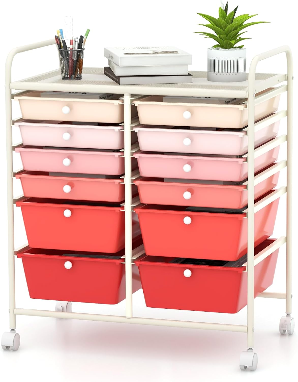 Happygrill 12-Drawer Rolling Storage Cart for Home Office Use
