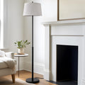 Oneach 61 in Floor Lamp for Living Room - Modern White Linen Shade