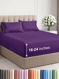 Extra Deep Pocket Queen Sheet Set - Purple Microfiber 4-Piece