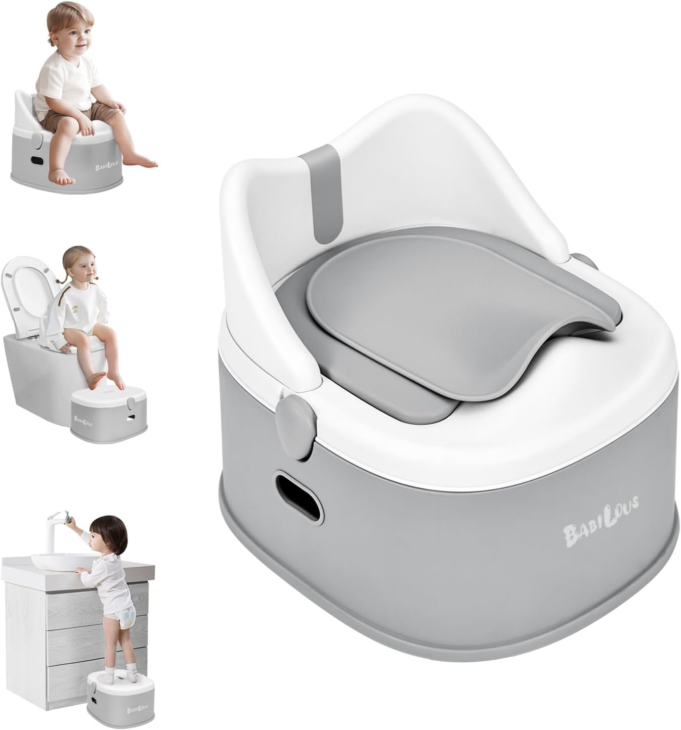 3 in 1 Potty Training Toilet for Boys and Girls - Gray