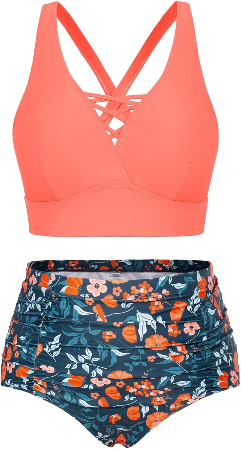 Hanna Nikole Plus Size Bikini Sets for Women with Tummy Control