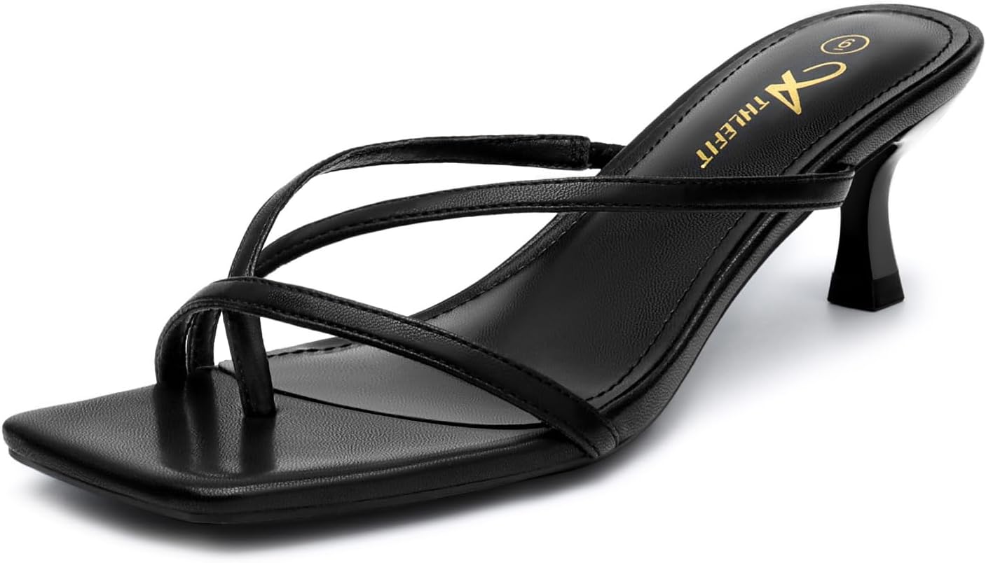 Stylish Strappy Kitten Heels Flip Flops for Women's Fashion