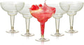 MATANA Plastic Margarita Glasses Gold Glitter 12 oz - Party Ready