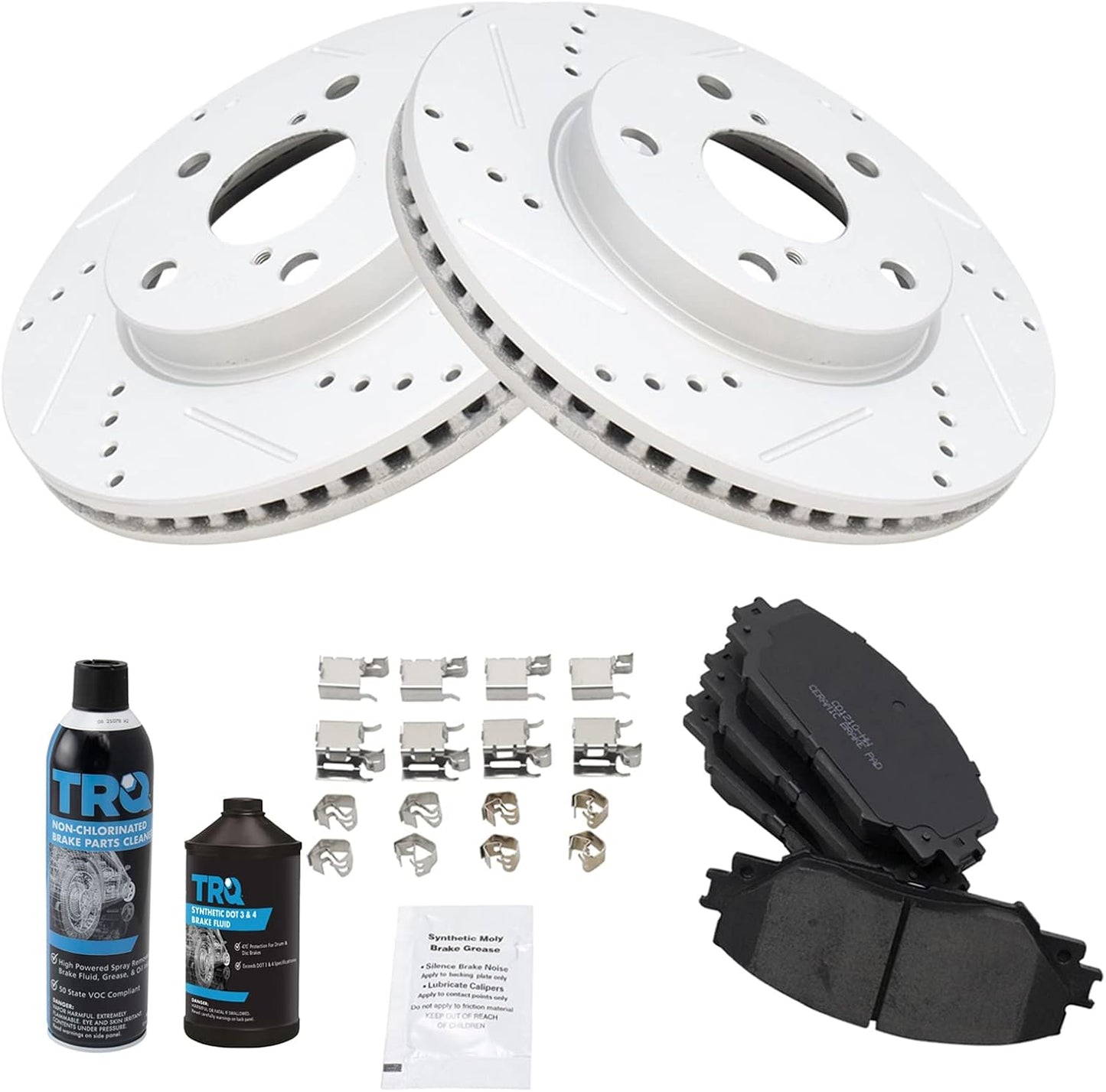TRQ Front Brake Pad & Rotor Kit for Lexus HS250h and More
