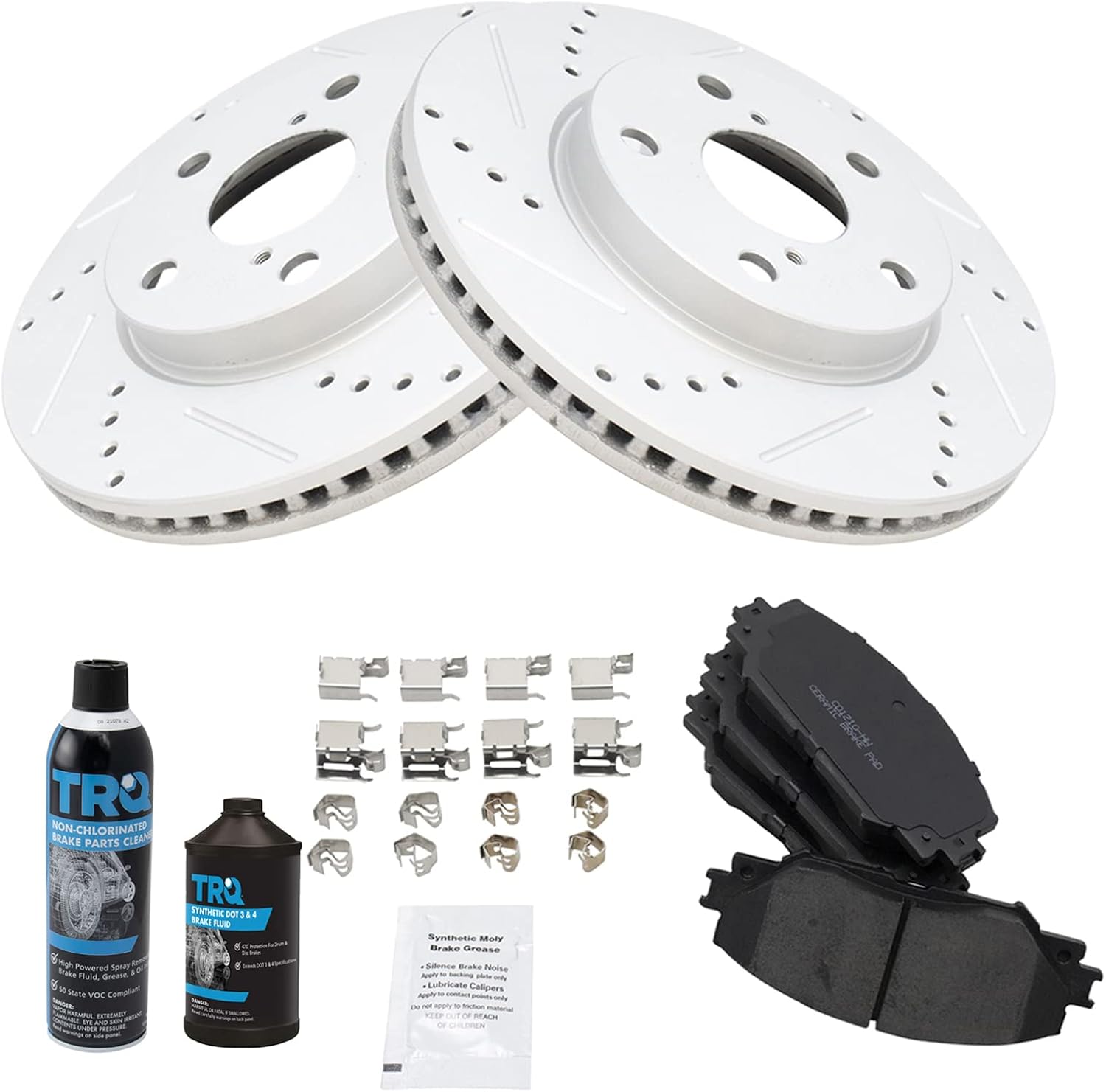 TRQ Front Brake Pad & Rotor Kit for Lexus HS250h and More