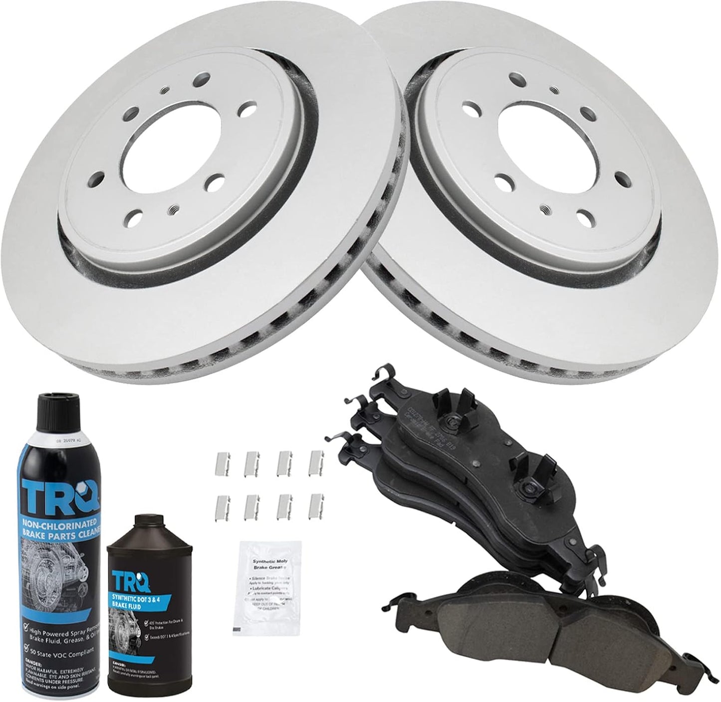 TRQ Front Brake Pad & Rotor Kit for 2007-2009 Ford Expedition