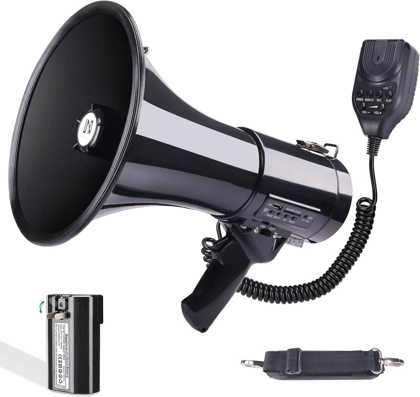 50W Bluetooth Megaphone Bullhorn Speaker for Outdoor Activities