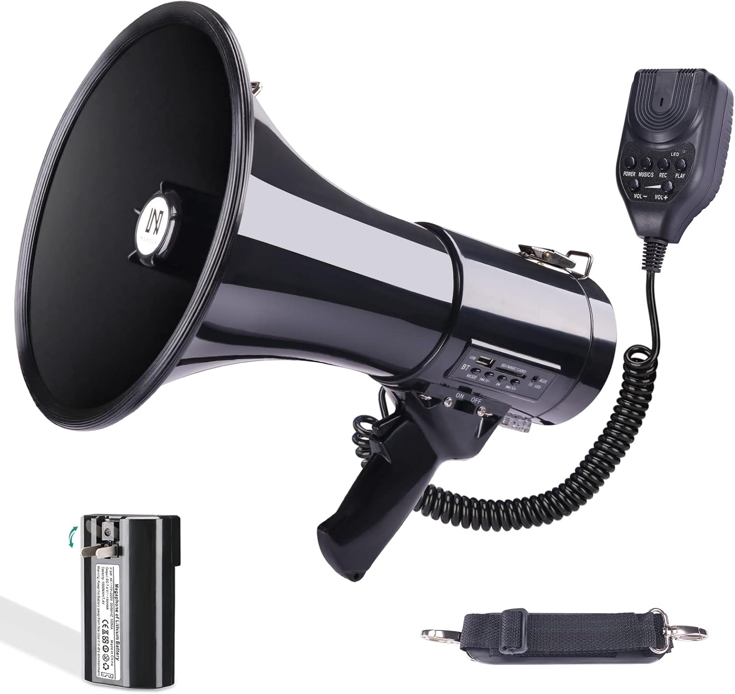50W Bluetooth Megaphone Bullhorn Speaker for Outdoor Activities