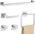 Brushed Nickel 5-Piece Towel Bar Set - Complete Bathroom Hardware