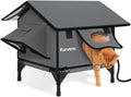 Heated Cat House for Outside - Weatherproof Insulated Outdoor Shelter