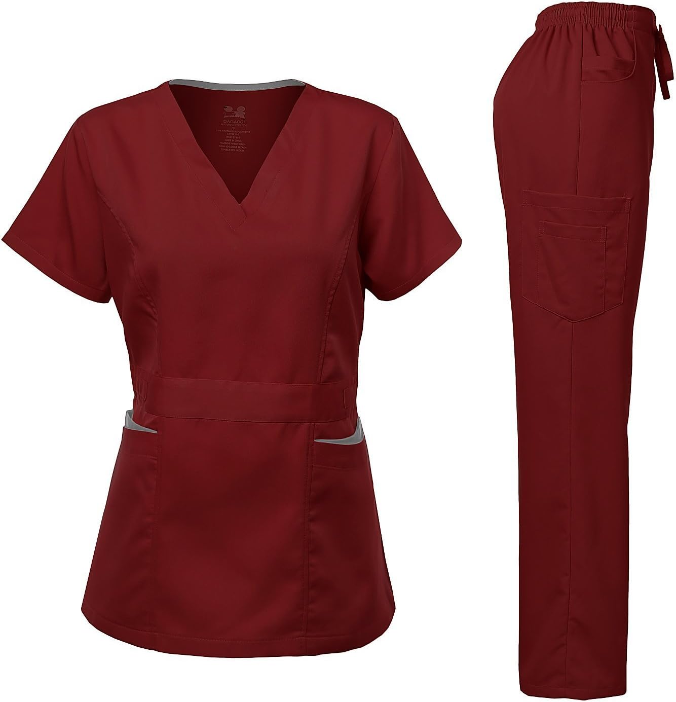 Ultra Soft Women's Scrubs Set with Contrast Pocket for Comfort