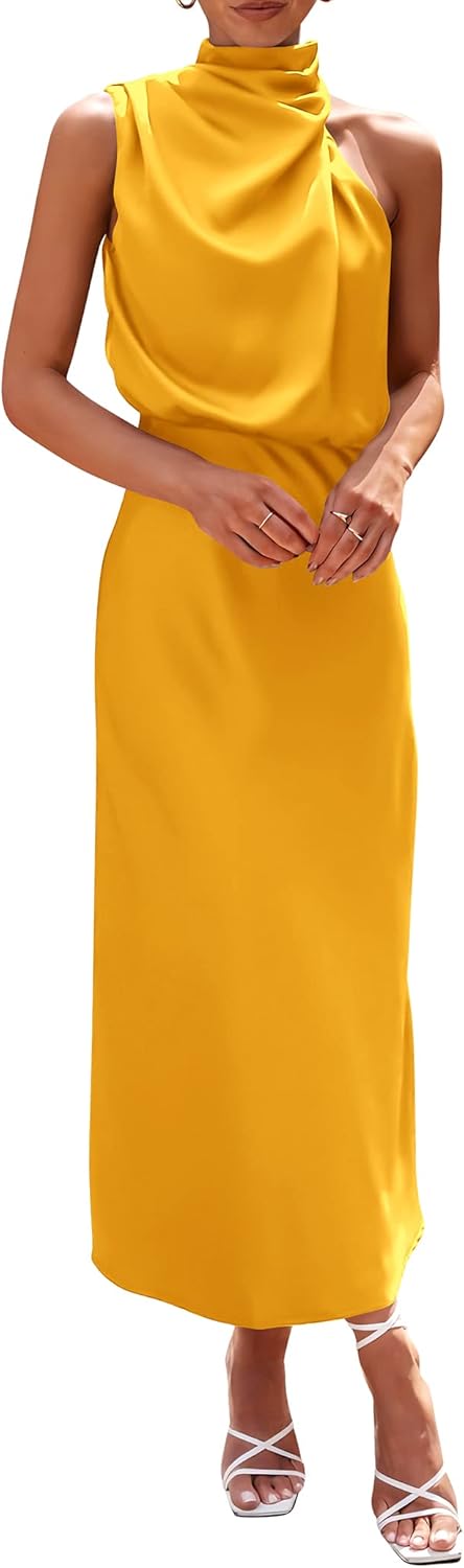 Elegant Satin Maxi Dress for Women - Perfect for Summer Events