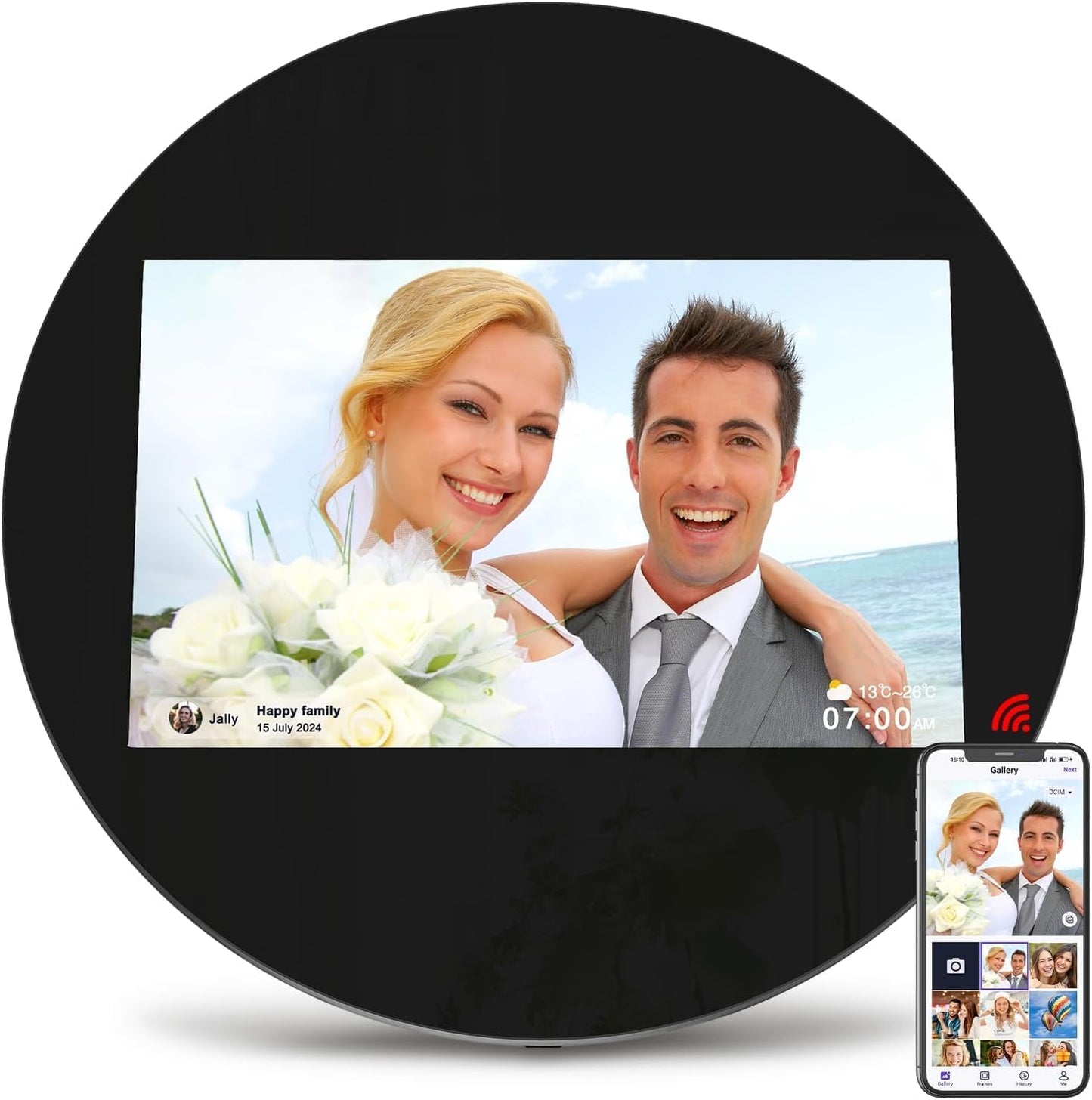 Digital Picture Frame with 10.1 Inch Touch Screen and WiFi