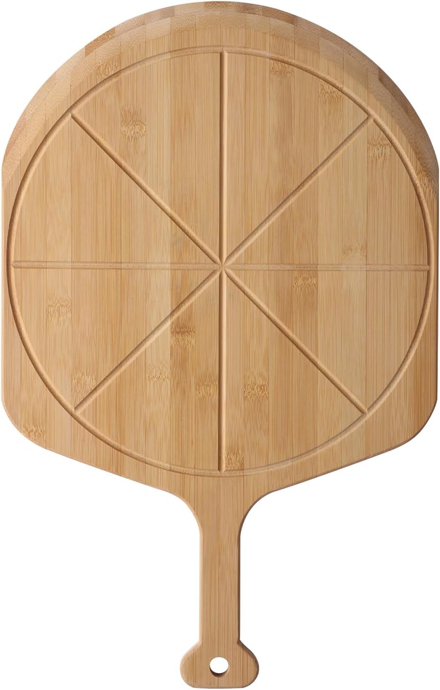 18 Bamboo Pizza Peel - Lightweight Wooden Paddle for Baking