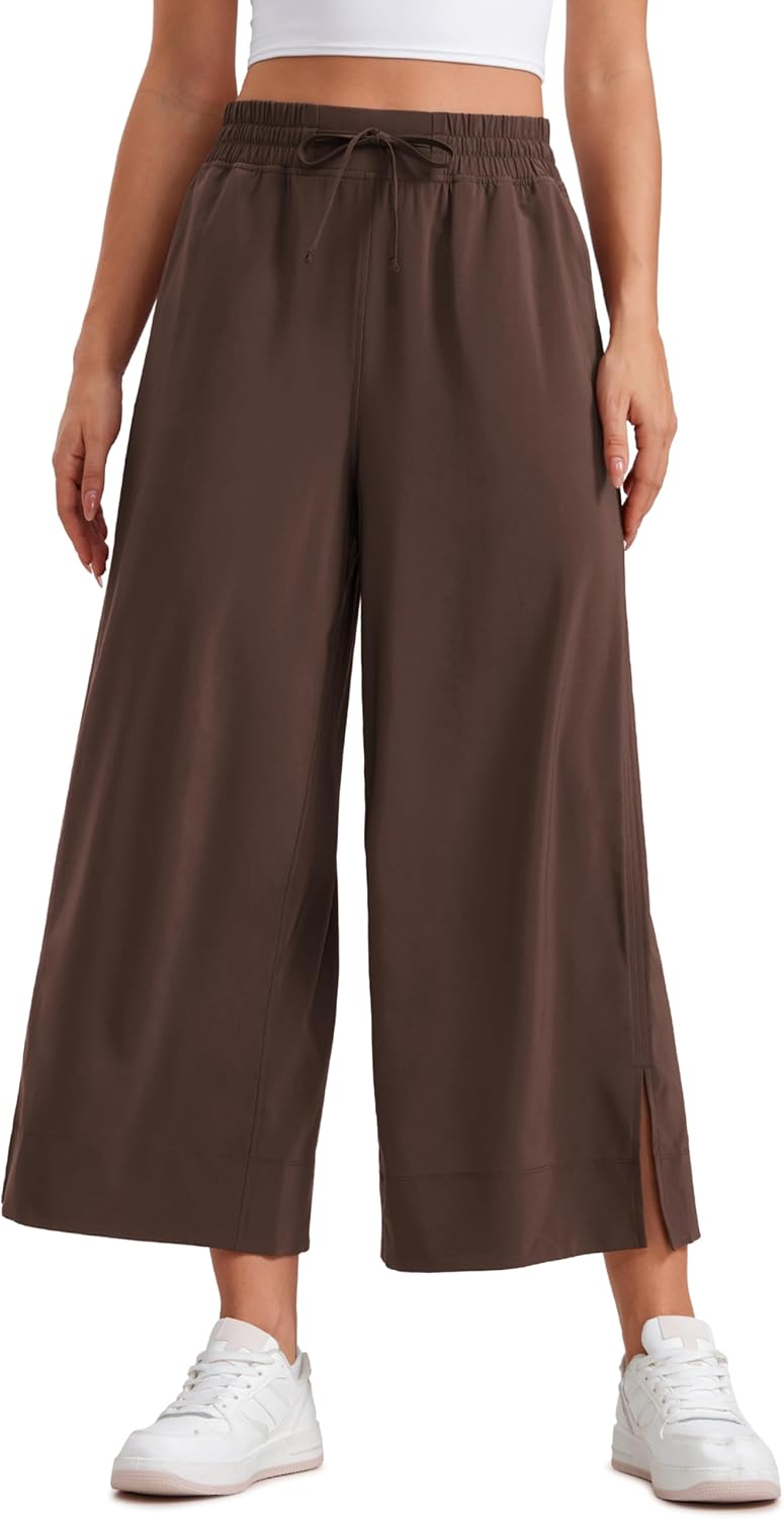CRZ YOGA Lightweight Wide Leg Cropped Pants for Women