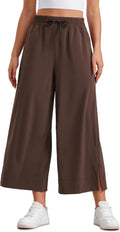 Lightweight Wide Leg Cropped Pants 25in Inseam - Comfortable